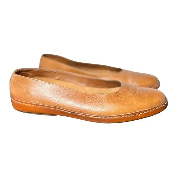 Maraolo Italian Leather Flats Loafer Womens US 8.5 EUR 39 Brown - Picture 2 of 10